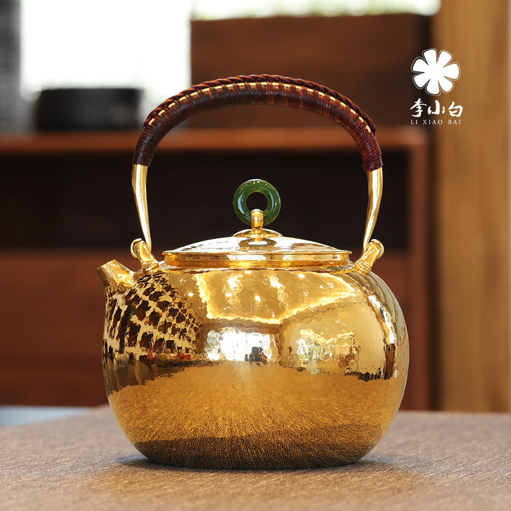 Li Xiaobai Pure Gold Gold Pot Burning Kettle Pure Gold 9999 Burnt Kettle Teapot Gold Pot Pure Gold Pot