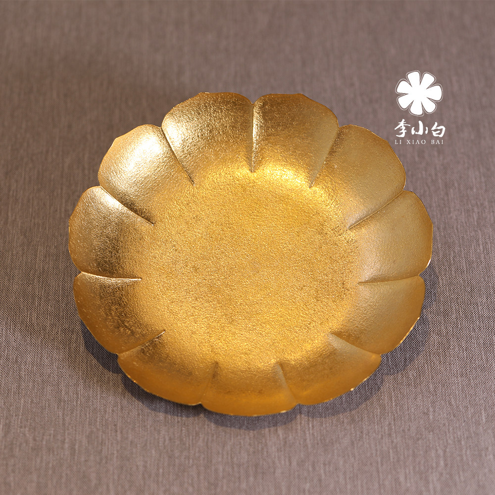 Li Xiaosilver Pot Pure Gold Tea Road Accessories Pure Gold 9999 Tea Tray Pure Artisanal Fruit Pan Pure Gold Tea Match