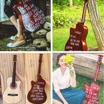 New Brigade Beats Art Wedding Dresses Photography Props English Letter Wood Guitar Movie Creativity Shooting Big Guitar Props