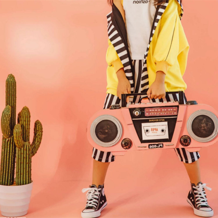 New small fresh children's photography pink tape recorder couple photo wedding photo decoration simulation cactus