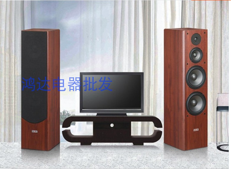New 80w4 Ohm Double 8-inch Four Horn Unit Luxury Wood Grain Home Hifi Solid Floor Speaker
