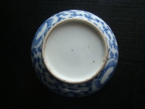 A3693 Mid - term Blue Flower - wrapped printing box - bottom of ancient rare - colored and good - colored textile equipment