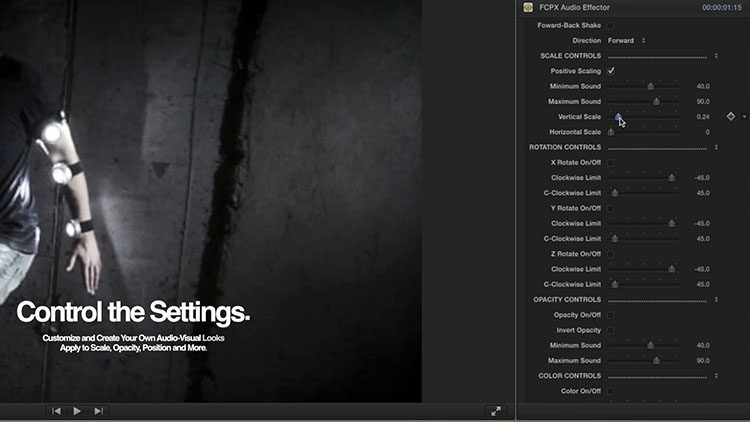FCPX的视听工具：Final Cut Pro X中的音频实时效果展示器