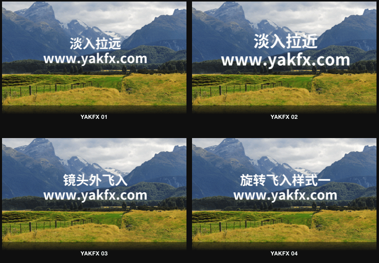 FCPX中文插件YAKFX Title实用文字标题特效字幕动画26个