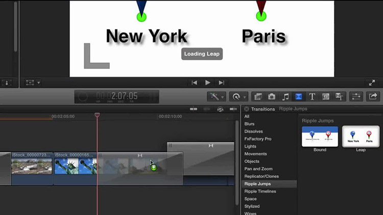 Final Cut Pro X 插件 Jumps 标记地点位置切换转场 for FCPX