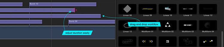 FCPX插件：150种MG动态图形元素包插件 mForm + 渲染好的视频素材