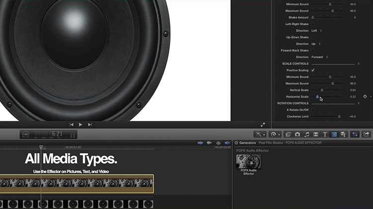 FCPX的视听工具：Final Cut Pro X中的音频实时效果展示器