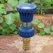 Large-flow fire-fighting hose connector adjustable direct spray flower watering car washing irrigation and flushing water gun nozzle