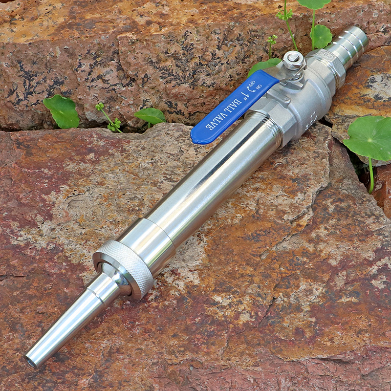 Hongrun large flow stainless steel hose joint mud tanker sprinkler high pressure direct flushing nozzle long rod water gun