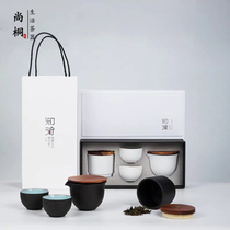 Kung Fu tea set gift set Gift simple Japanese-style one teapot two teacups with small tea cans custom household