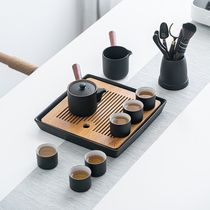 Kung Fu tea set Household ceramic side handle pot Simple office Japanese retro Zen gift box customization