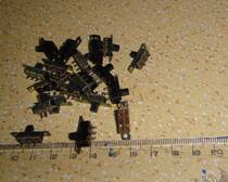 Small push switch single pole long 5mm mounting hole 15mm brand new backlog clearance black and blue