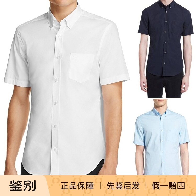 In Stock! Authentic Burberry Men's Cotton Short-Sleeve Shirt from Us Store 40047201
