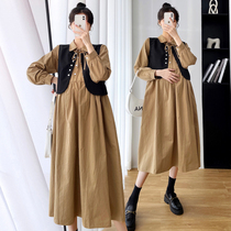 Spring loaded with new big code gestation maternity dress loose long style dress surrogacy clothes surrogacy suit foreign air magma blouses