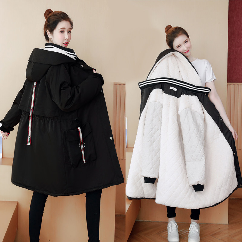 Winter dress new Korean version Pregnancy Woman Dress Loose Thickened cotton clothing Warm Cotton Clothing Jacket Boomer Cotton Padded Jacket