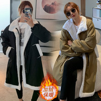 Autumn Winter Dress New Korean Version of Pregnancy Womens Clothing Thickened cotton clothes jacket Chauma warm cotton clothes cardiovert cotton padded jacket