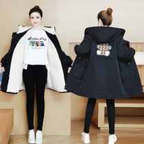 Winter clothing new gats extra-size gestation maternity dress loose in cotton clothes plus suede cotton jacket 200 kilograms of cotton padded jacket