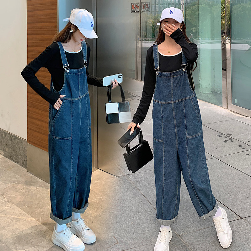 Spring Dress Large Size Gestational Woman dress Long sleeves Bottom T Lean Jeans BABY BAG PANTS TWO SETS NETS RED CROPPED SUIT SLIM FIT PANTS