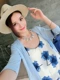 Bên ngoài mặc hai chiếc áo len ngắn tay của phụ nữ áo len áo chống nắng quần áo điều hòa không khí mùa hè quần áo phụ nữ mới áo khoác len nữ