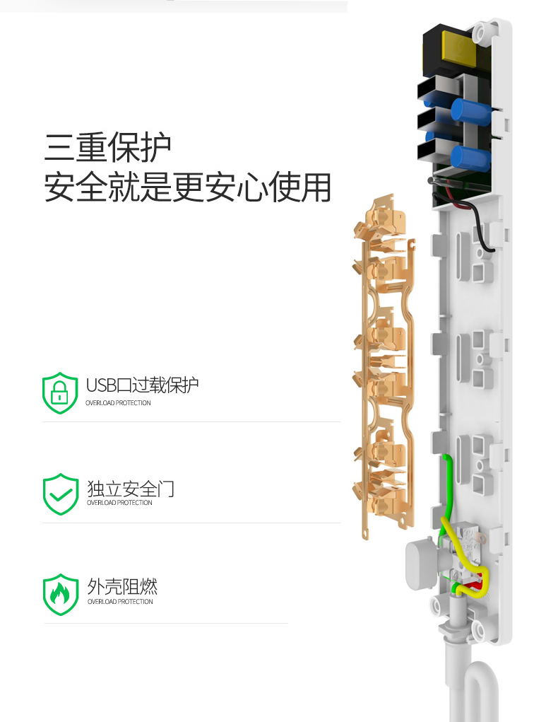 视贝 Seebest 3孔+3USB多功能智能插座 过载自动断电 图7