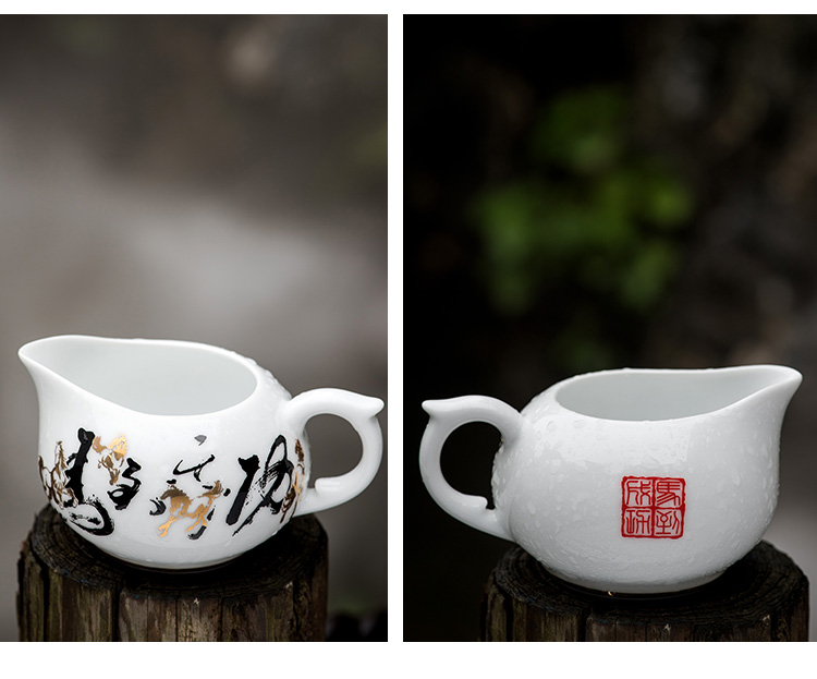 Under the new liling porcelain glaze of a complete set of color hand - made of tea ware present work practical kung fu tea pot set 1 of 6 people