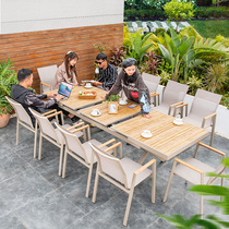 Nordic Outdoor Table & Chairs Garden Terrace Villa table and chairs Combined Yangguang Room Creative outdoor patio Leisure and chairs
