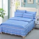Giường váy một gia đình bốn khăn trải giường ren đỏ kết hôn đám cưới lớn áp dụng khăn trải giường nhám phần Bedding dày - Bộ đồ giường bốn mảnh