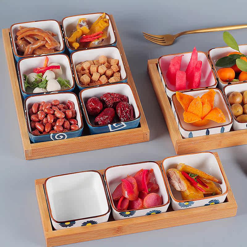 Nordic Fruit Pan Bar Snack Dish pantry snack Snack Dishes Creative Sauces RED CUTLERY WITH NET RED CUTLERY