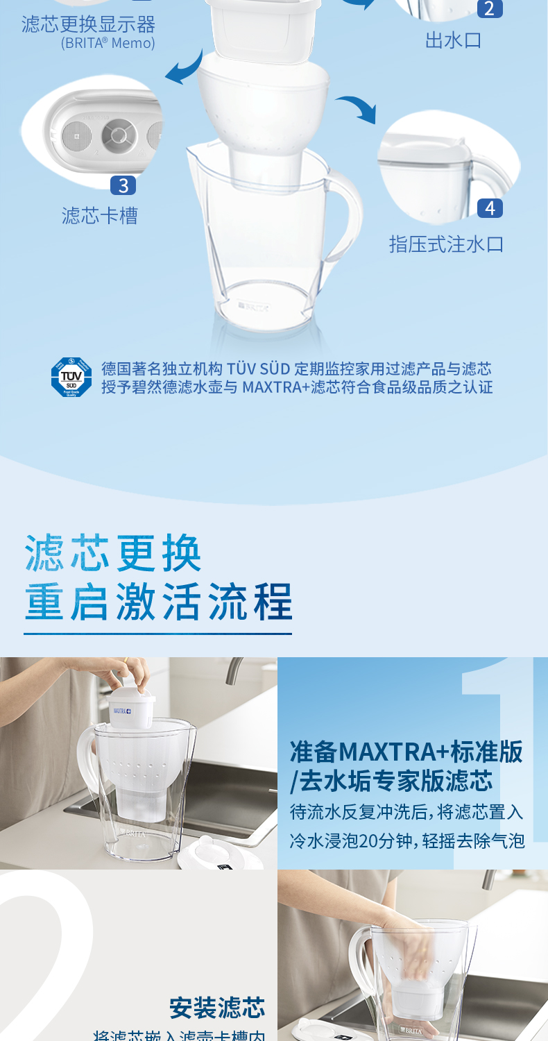 碧然德 海洋系列 Marella XL 净水壶 3.5L+7个德国原装滤芯 图3