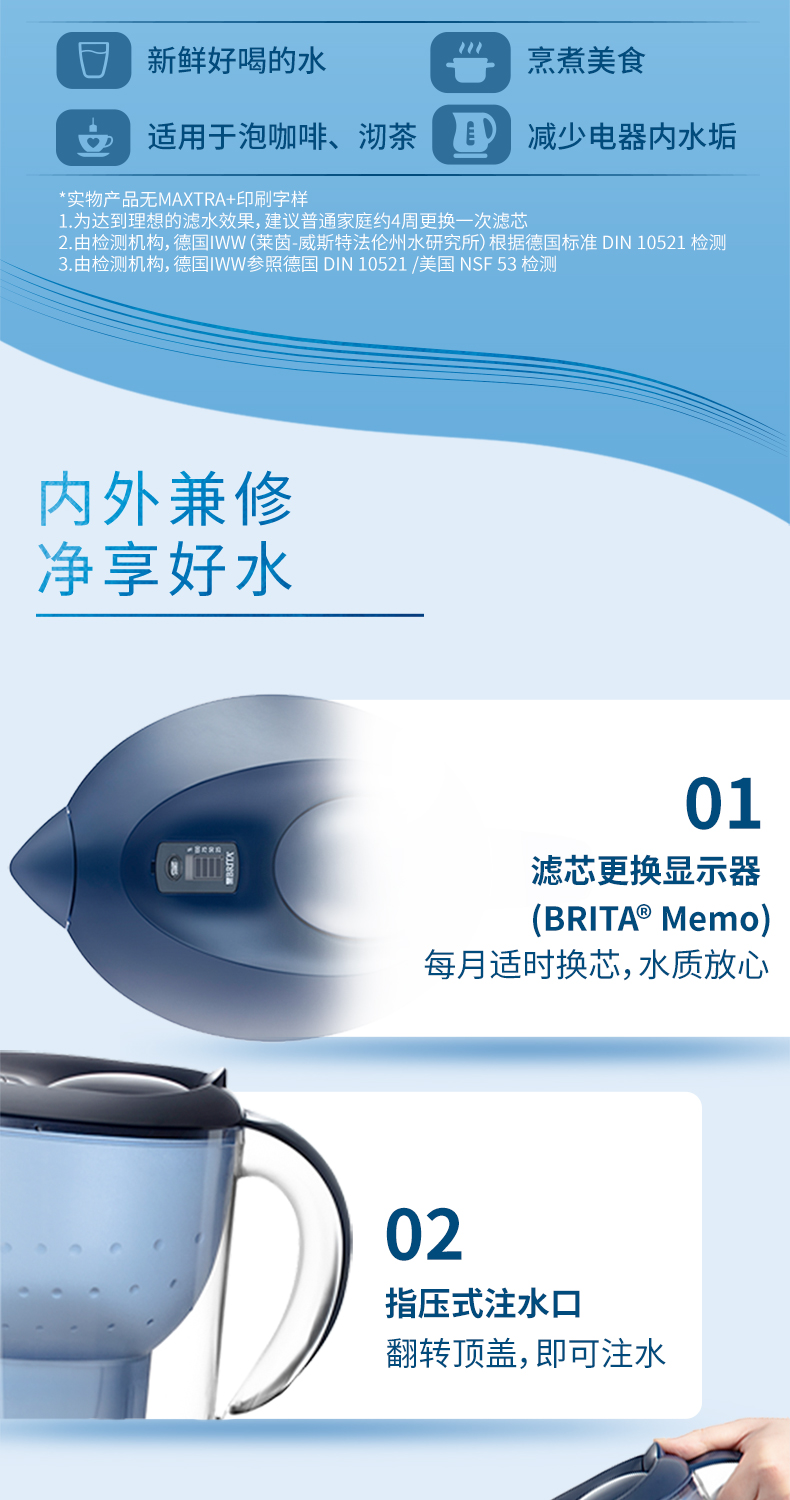 碧然德 海洋系列 Marella XL 净水壶 3.5L+7个德国原装滤芯 图2