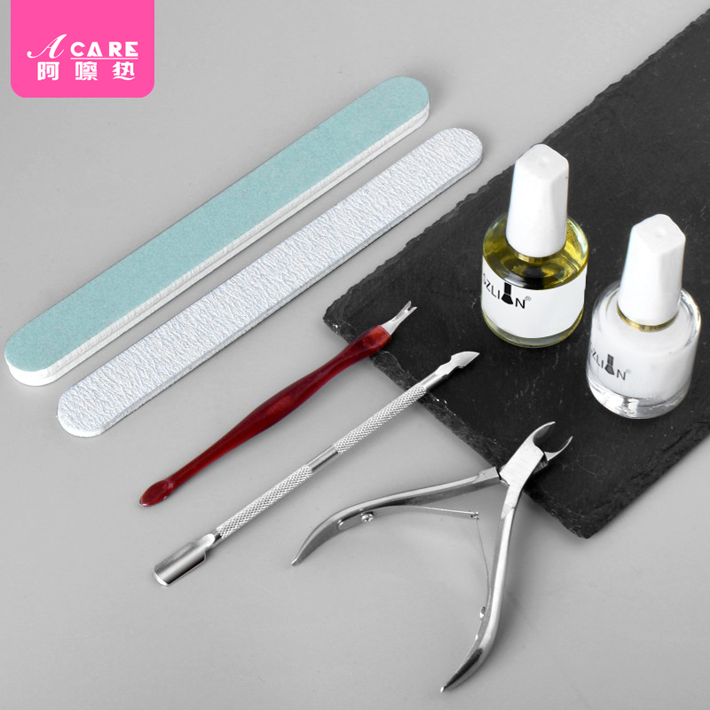 Round handle dead skin scissors to pierce corneal nail repair with toolset polishing strip stainless steel