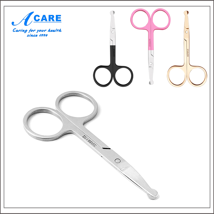 Nose Hair Small Cut beauty Eyebrow Scissors Stainless Steel with Round Head Manual Trimmer for men and women Scissors Makeup