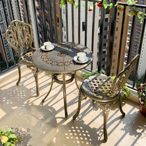 Balcony small table and chairs Cast aluminium Courtyard Garden One Table Two Chairs Terrace Indoor Tea Table Leisure Three Sets Tea Table Combinations