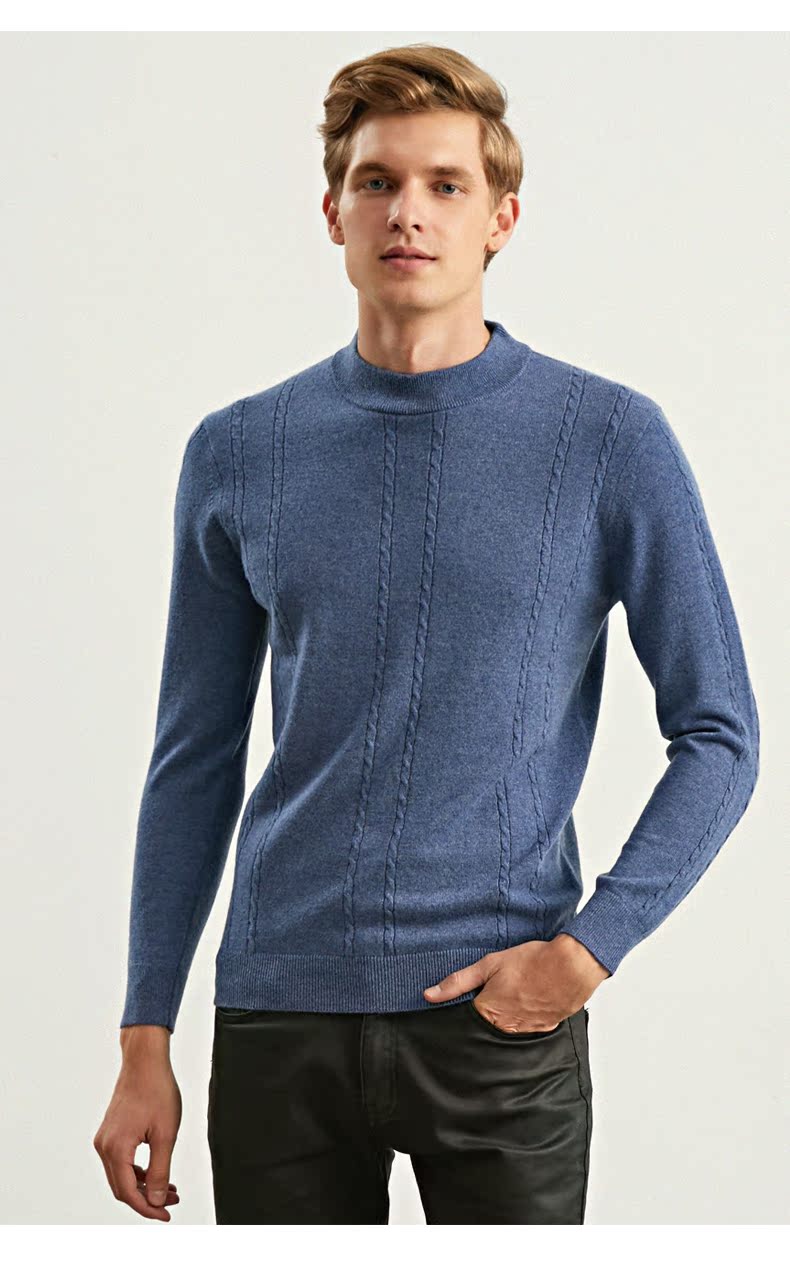 Hỏng mã giải phóng mặt bằng áo thun nam 100% áo len cashmere 2018 mùa thu và mùa đông áo len mới áo len nam 3518 - Áo len Cashmere thời trang nam