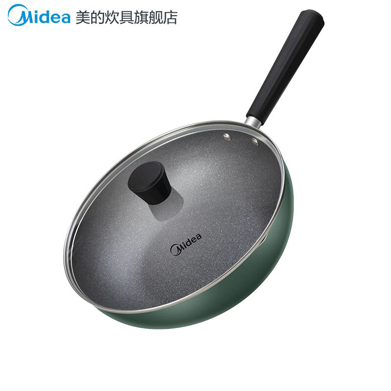 美的麦饭石不粘锅家用炒锅