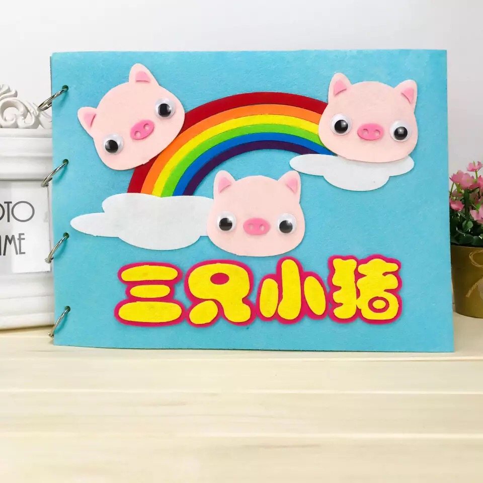 Handmade diy material package children's storybook kindergarten cut-free non-woven self-painting