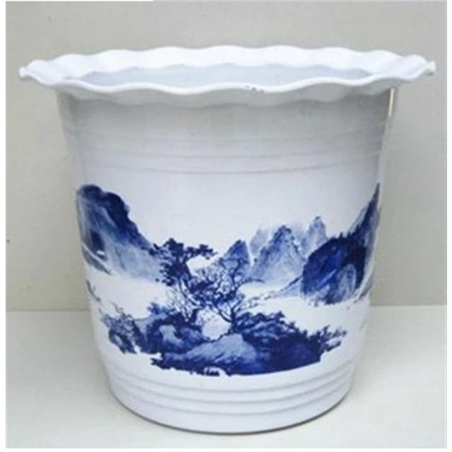 8 ~ Horticultural Green Plastic Planting Butterfly Analoe Flower Pot large number of large number of round living room cylindrical straight 