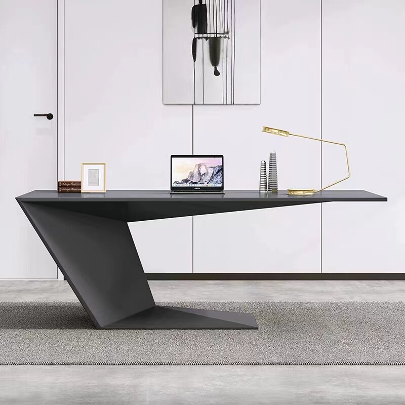 Painted Special-Shaped Office Desk, Simple and Modern Study Desk, Light Luxury Office Boss Desk, Creative and Personalized Single-Person Desk