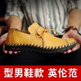 Трендовая обувь для отдыха для кожаной обуви, из натуральной кожи, мягкая подошва