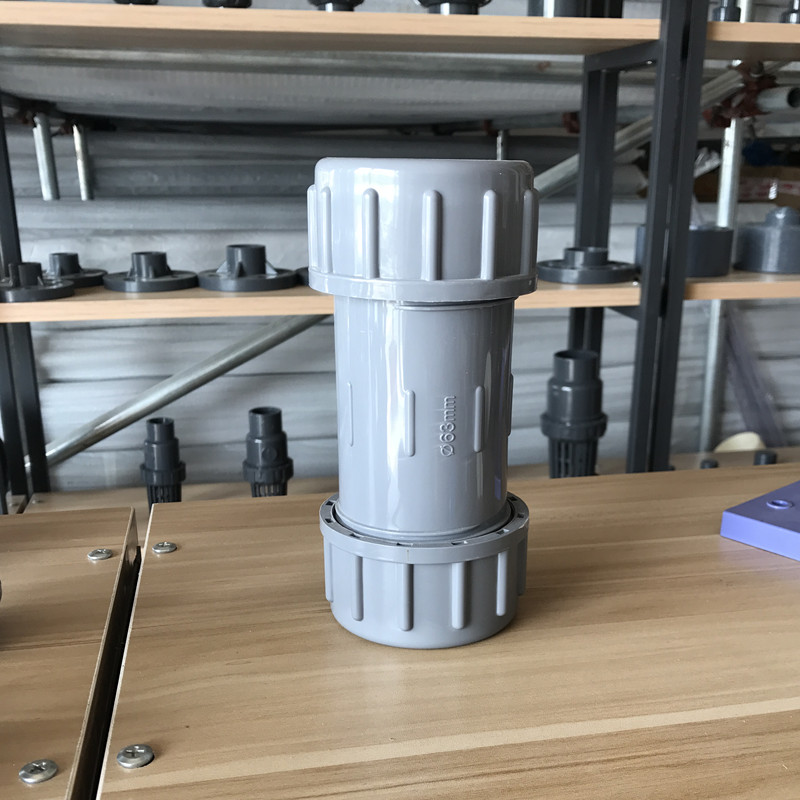 Manufacturer direct sales grey PVC tubing repair straight through 2-1 2 inch 75mm DN65 PVC pipe quick joint