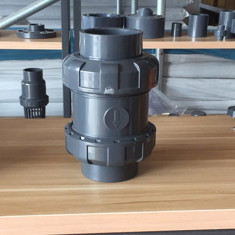 WF check valve UPVC double by order check valve double active stop inverse valve PVC backstop valve National Label Chemical corrosion resistant