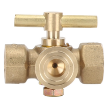 All-copper high-pressure thickened pressure gauge three-way plug valve boiler copper cock with exhaust hole 4 points M20x1 5