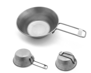 Antelope KIN Outdoor Cutlery Titanium Bowl T Titanium Bowl Outdoor Bowl Folding Handle Ultra Light Portable Bowl