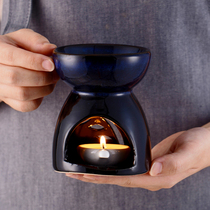 Blue Division Black and Gradually Blue ) Retro Candle Baccharon Savory Oil Lamp Ceramic Beauty Home