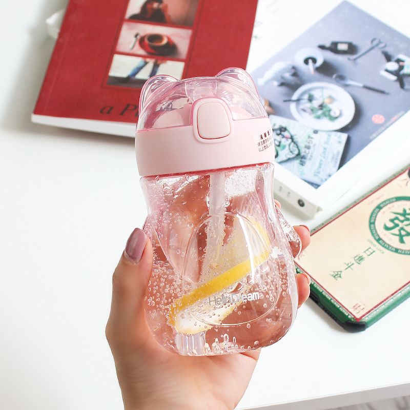 Baby straw cup Simple fresh forest children cute girl portable cup creative personality trend ins