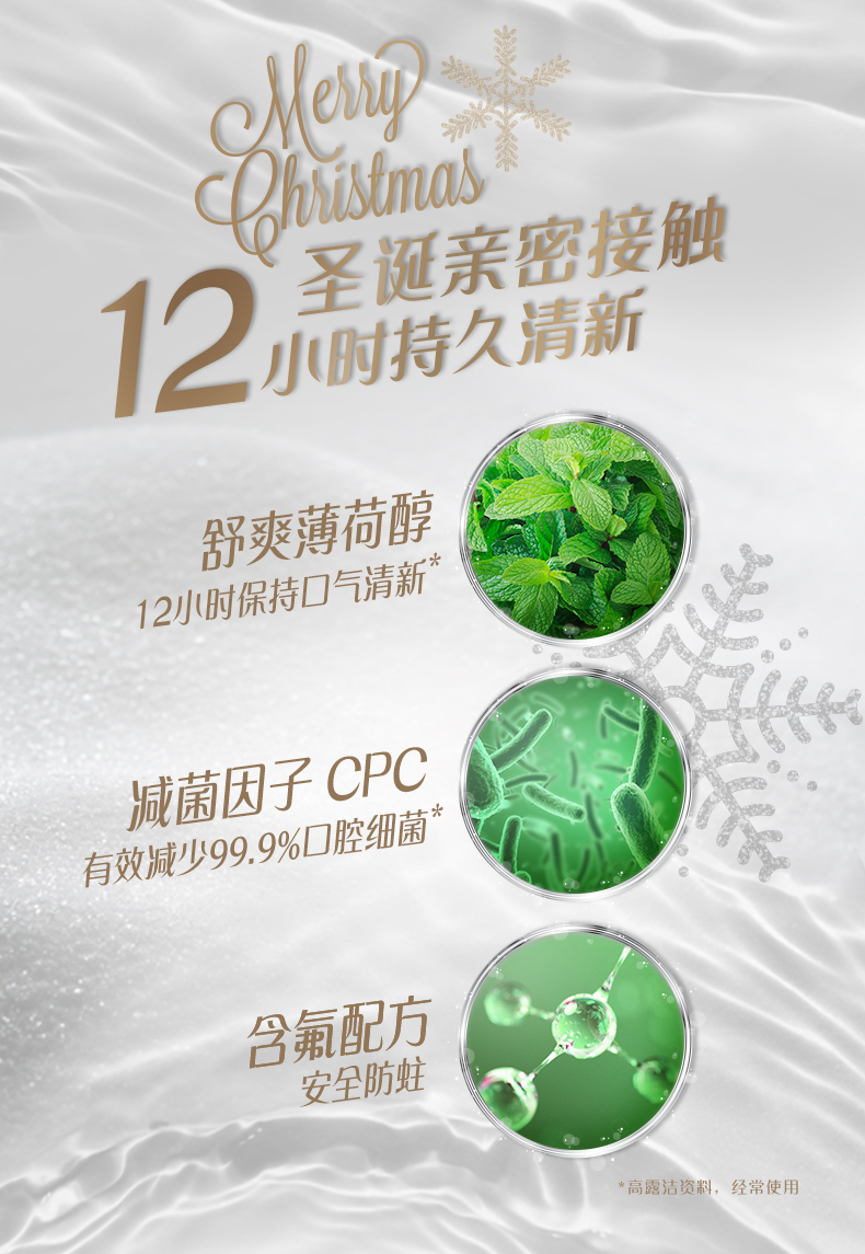 高露洁 圣诞定制礼盒 牙膏95g+漱口水250ml 图6