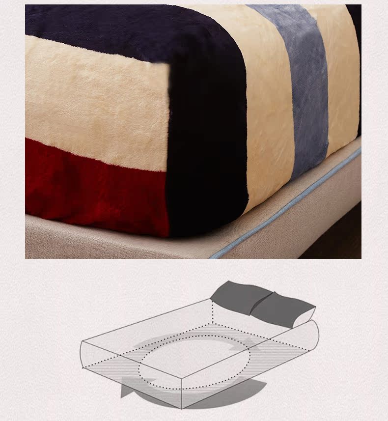 Giường flannel 笠 đơn mảnh dày san hô nhung mùa đông ấm 1,8m trải giường trải giường Simmons bọc nệm Ga chun và ga phủ