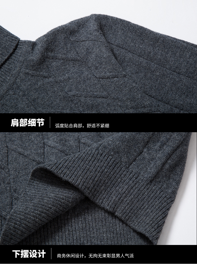 Mùa đông Nam 100% Tinh Khiết Cashmere Áo Len Cao Cổ Cao Cổ Màu Rắn Dày Áo Len Trung Niên Thanh Niên Slim Knit Áo Len