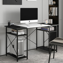 Computer desktop table small flat rock board desk home double learning desk bookshelf computer desk simple desk