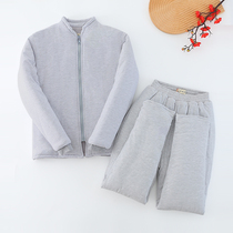 Silk Cotton Cotton Clothes Cotton Pants Men Suit Winter Thickening Warm Loose Dad Cotton Padded Jacket Adult Cotton Clothing Jacket Home